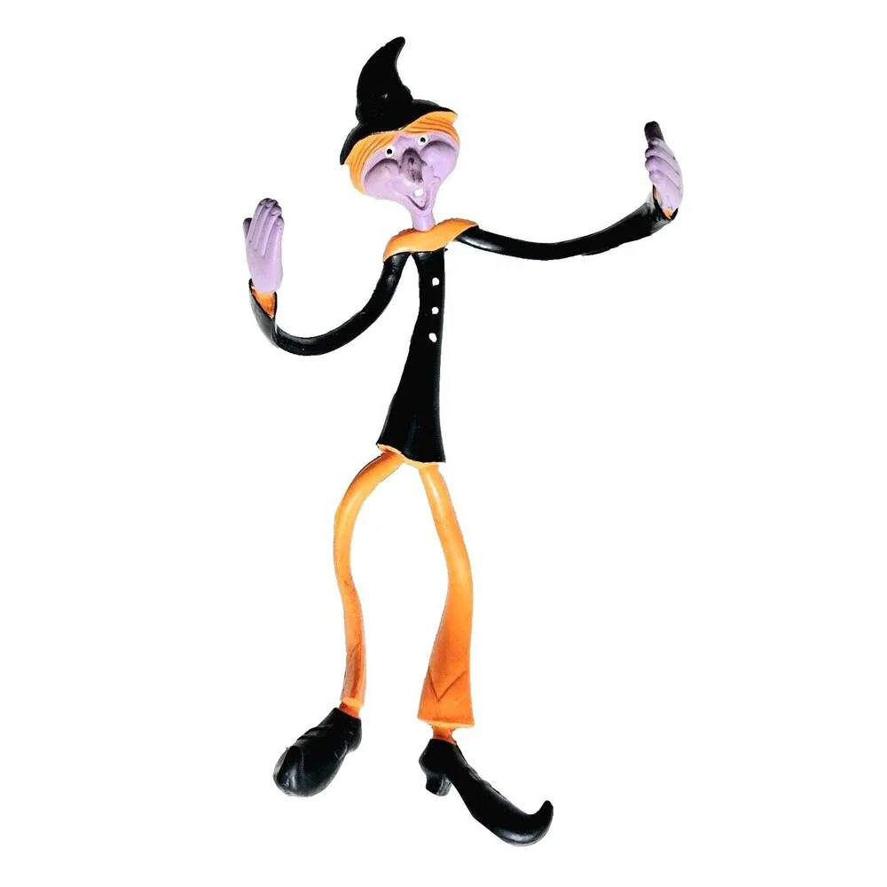 Halloween Witch Bendable Figure RARE PURPLE HTF Fun World Vintage 1980s VGC!